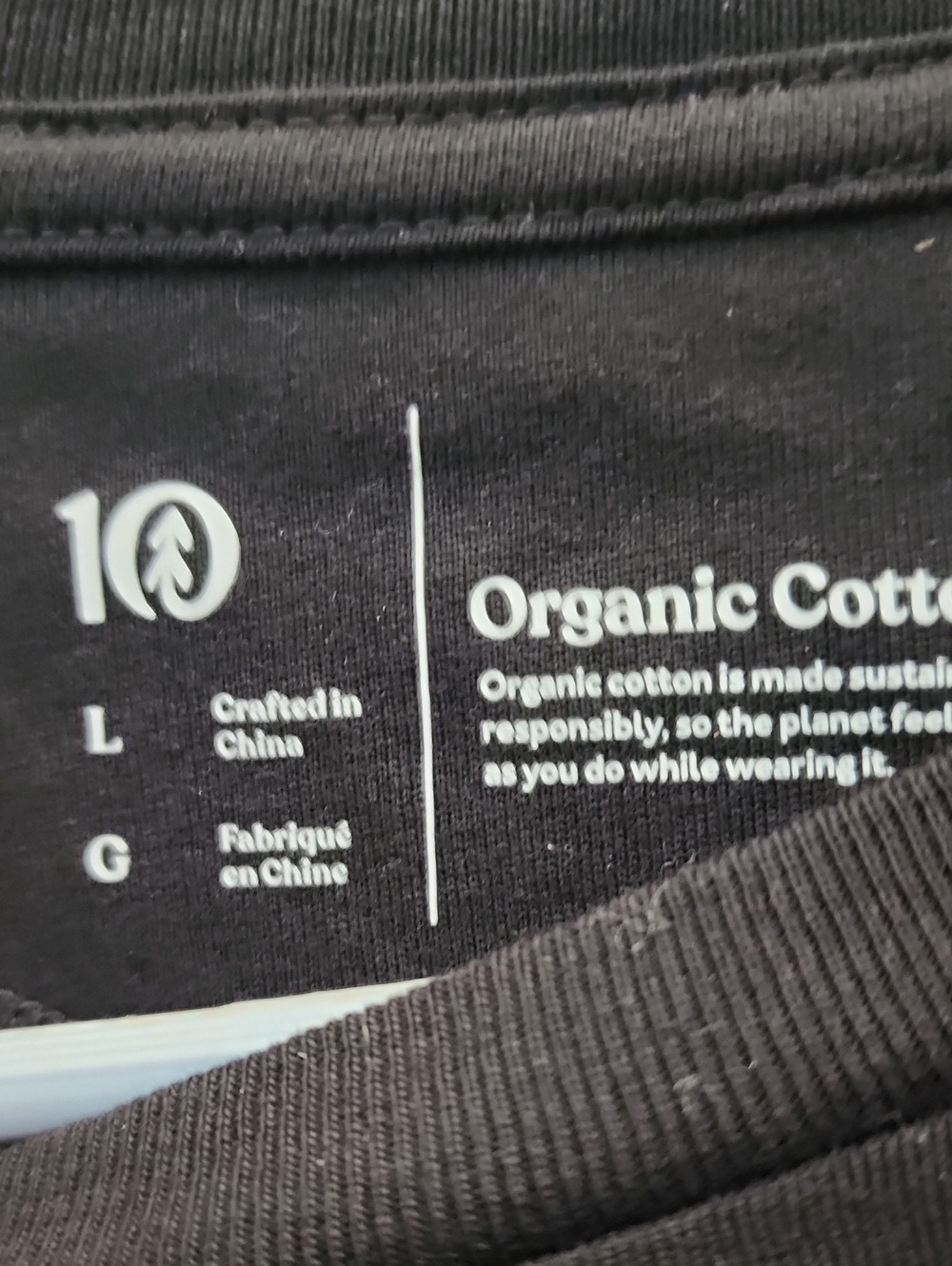 Tentree Organic Cotton Keep It Clean Black Graphic T-Shirt - Womens Large New - Picture 4 of 4